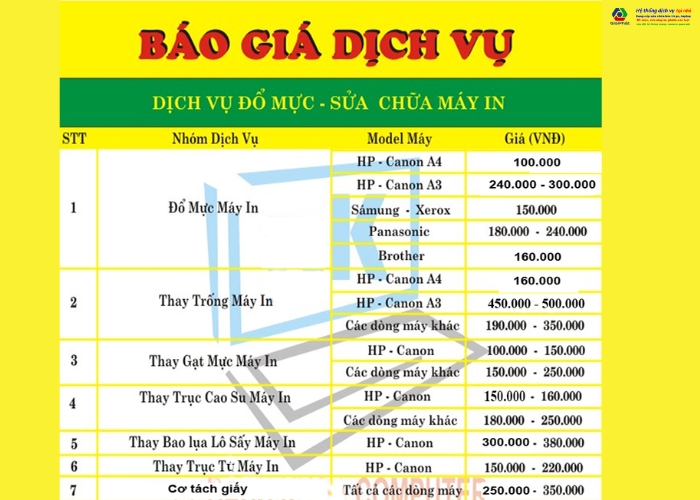 Báo giá sửa máy in tại nhà giá rẻ Gia Phát