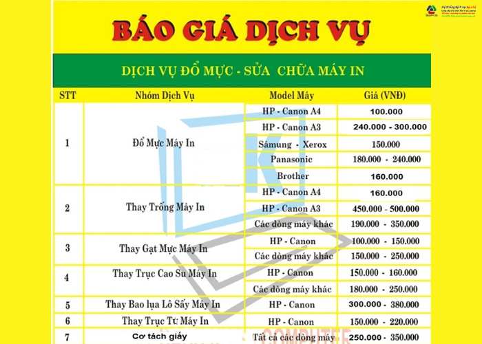 Báo giá sửa máy in Canon tại Gia Phát