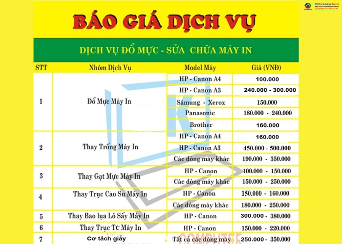 Báo giá sửa máy in màu tại Gia Phát