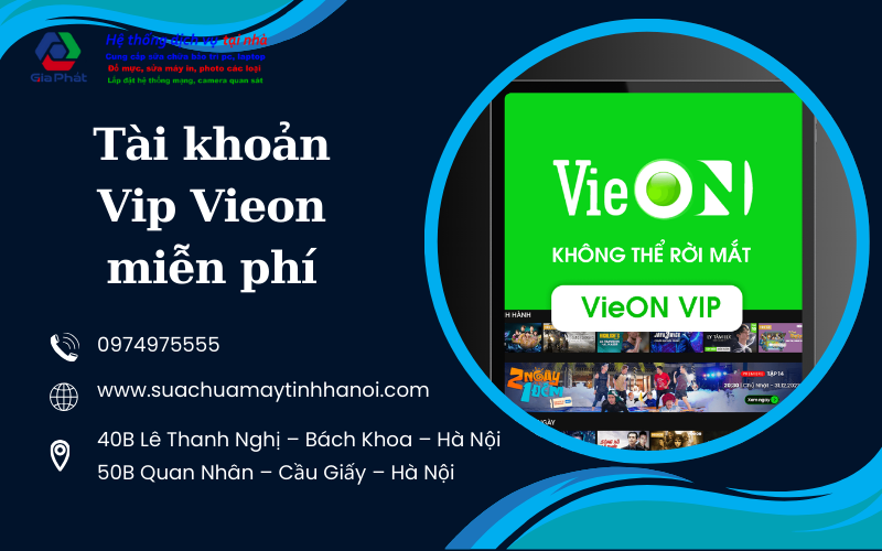 Tài khoản Vip Vieon miễn phí